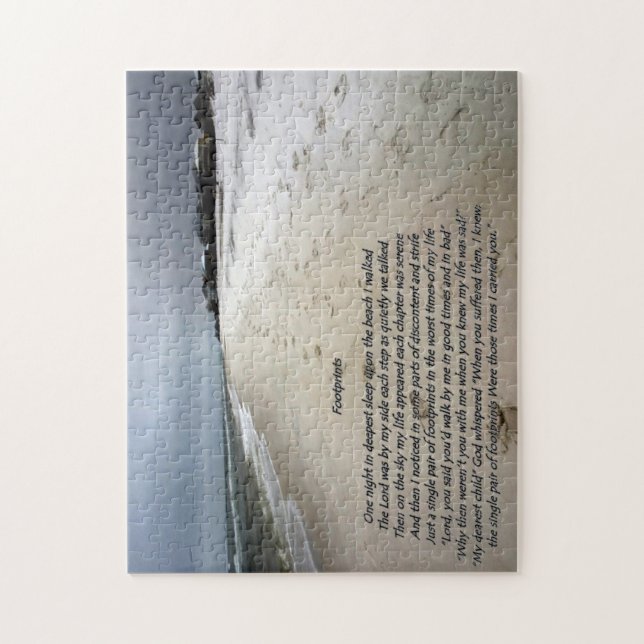 Empreintes de pas sur le sable créé dans un puzzle (Vertical)