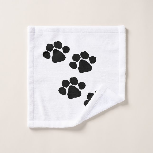 Empreintes de pattes d'animaux familiers (Gant de toilette)