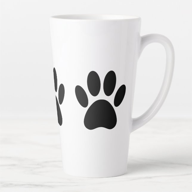 Empreintes de pattes de chien en Mug de café noir (Droite)
