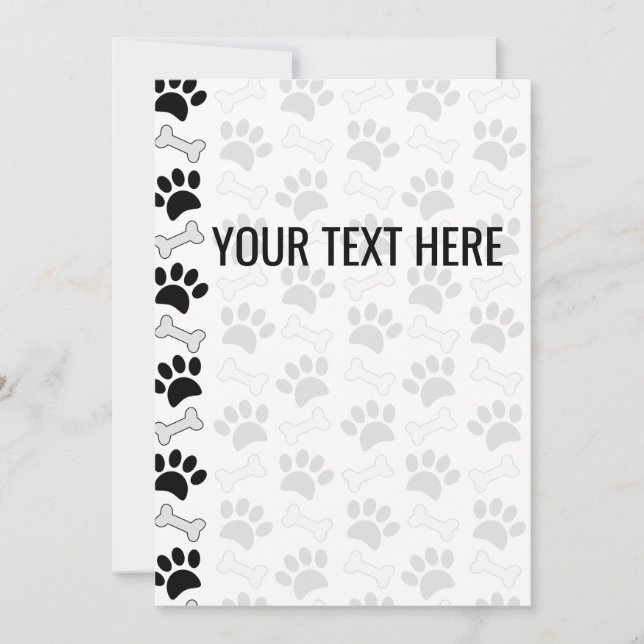 Empreintes de pattes De Chien Et Faire-part Motif  (Devant)