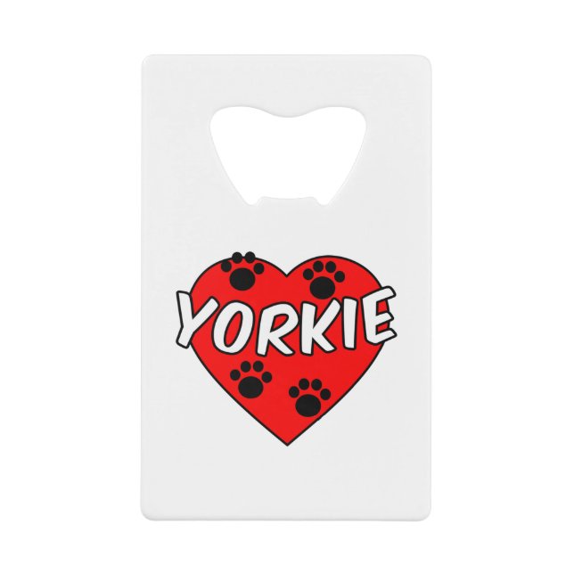 Empreintes de pattes De Chien Yorkie Et Coeur Roug (Devant)