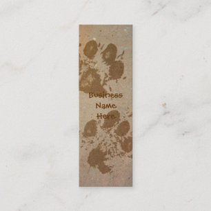 Empreintes de pattes sur les cartes de visite en