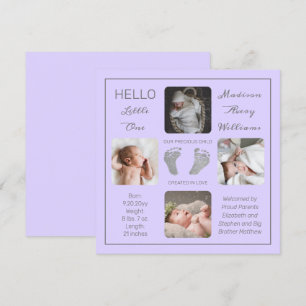 Empreintes multiples Faire-part de naissance photo