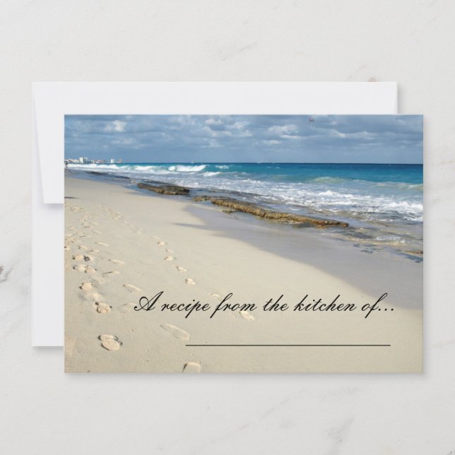 Empreintes sur les cartes de recettes de plage (Devant)