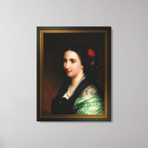 Empress Carlota of Mexico by Hermann Winterhalter Canvas Print