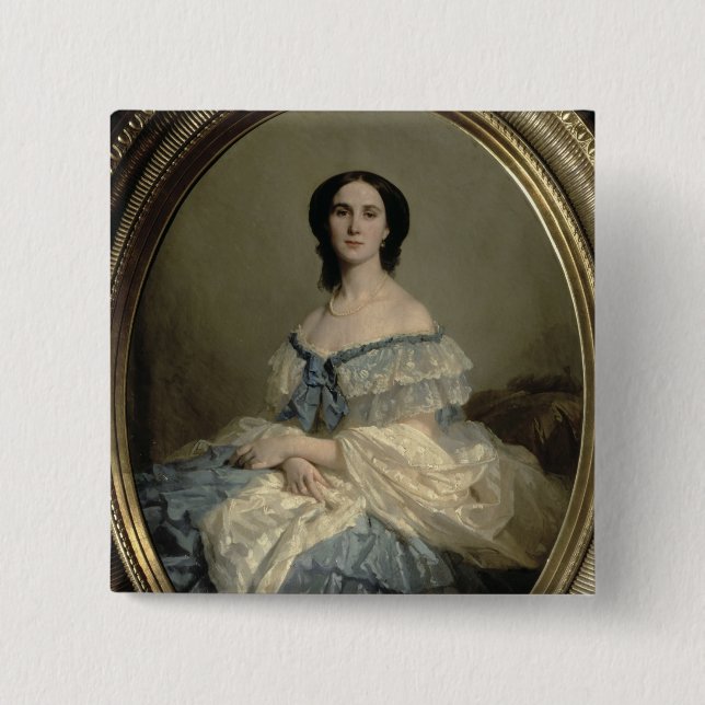 Empress Charlotte of Mexico 2 Inch Square Button (Front)