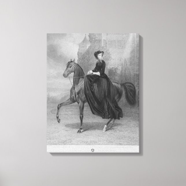 Empress Elisabeth of Austria on horse Canvas Print (Front)
