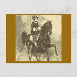Empress Elisabeth riding horse sidesaddle #002SS Postcard