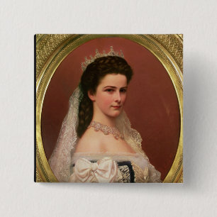 Empress Elizabeth of Bavaria in Hungarian 2 Inch Square Button