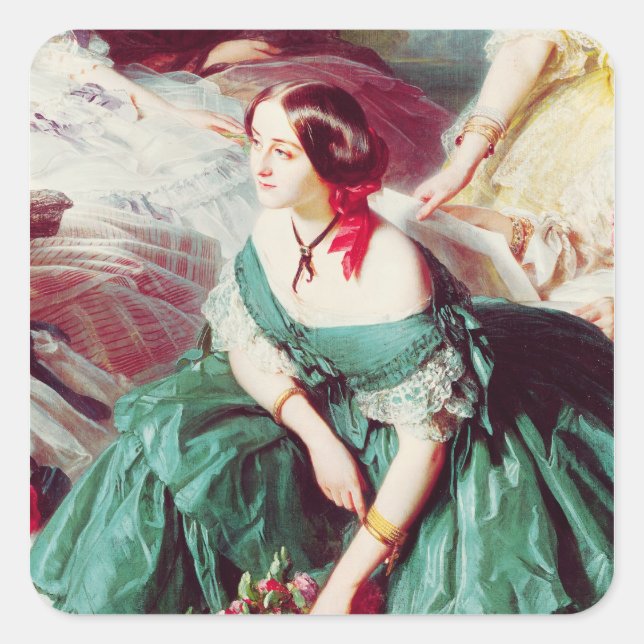 Empress Eugenie and her Ladies in Waiting Square Sticker (Front)