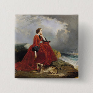 Empress Eugenie at Biarritz, 1858 2 Inch Square Button