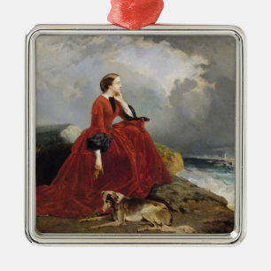 Empress Eugenie  at Biarritz, 1858 Metal Ornament