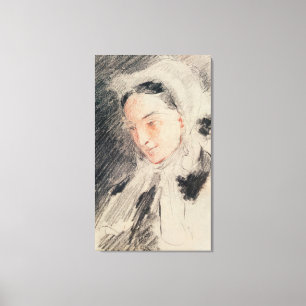 Empress Eugénie (black & red chalk) Canvas Print