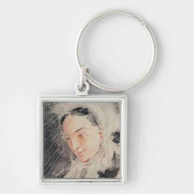 Empress Eugénie (black & red chalk) Keychain (Front)