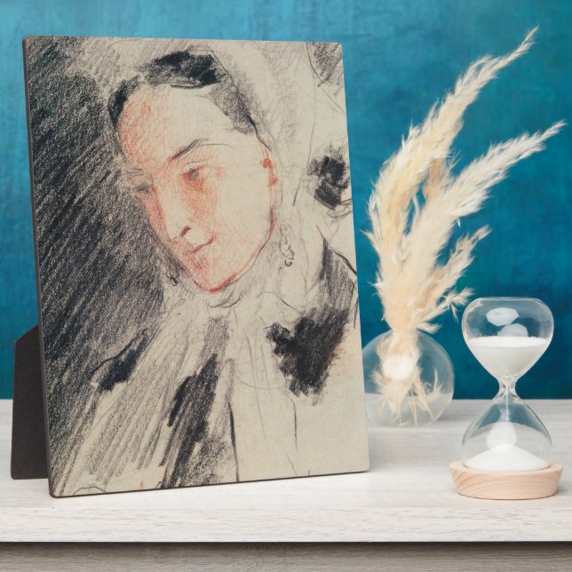 Empress Eugénie (black & red chalk) Plaque (Side)