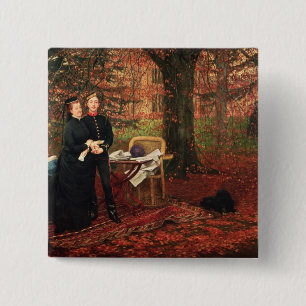 Empress Eugenie & Eugene-Louis Napoleon 2 Inch Square Button