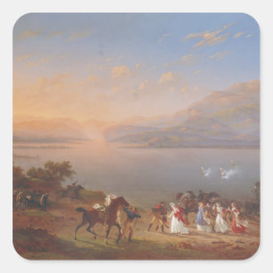 Empress Josephine arriving to visit Napoleon Square Sticker