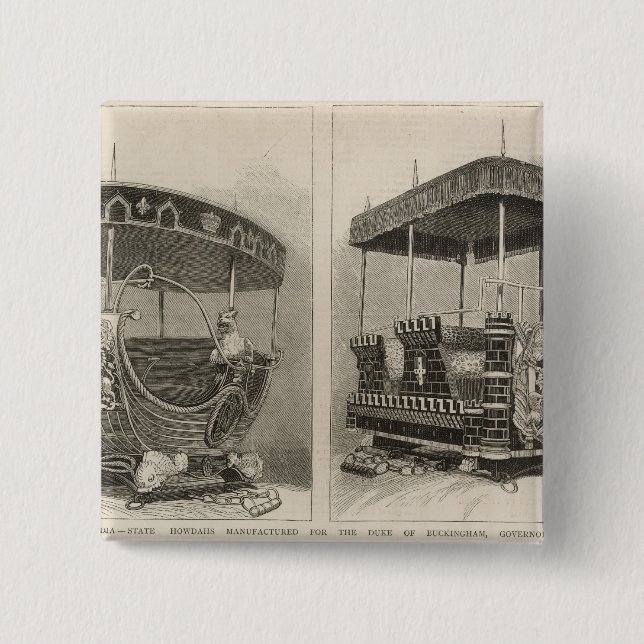 Empress of India 2 Inch Square Button (Front)