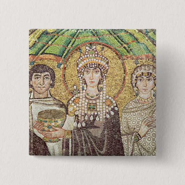 Empress Theodora 2 Inch Square Button (Front)