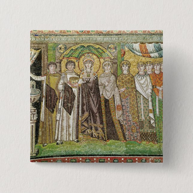 Empress Theodora 2 Inch Square Button (Front)