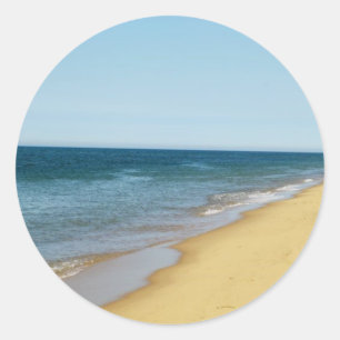 Empty Beach Classic Round Sticker