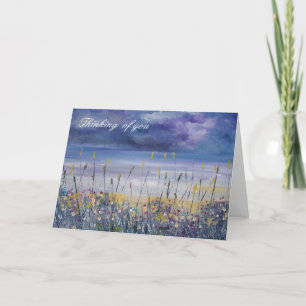 Empty beach sympathy condolences card