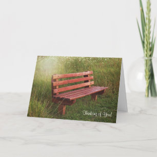 Empty Bench in Wildflowers-thinking of you Card