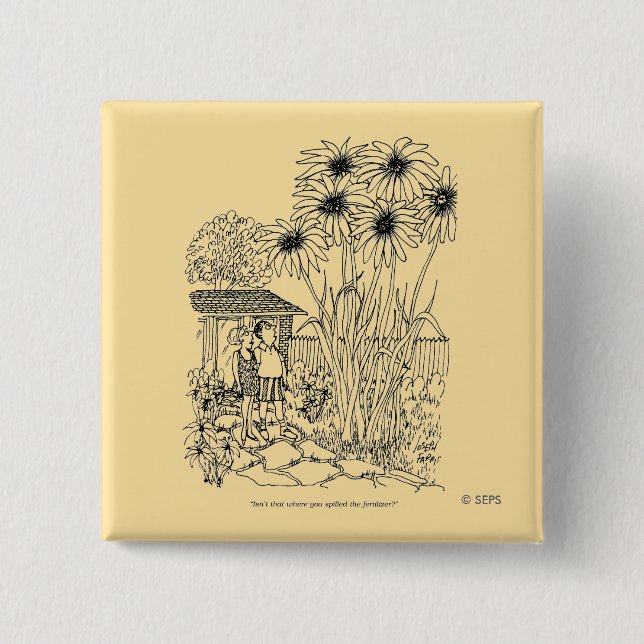 Empty Bird Feeder 2 Inch Square Button (Front)