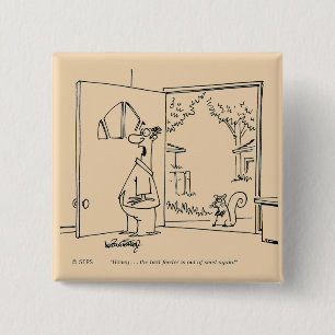 Empty Bird Feeder 2 Inch Square Button