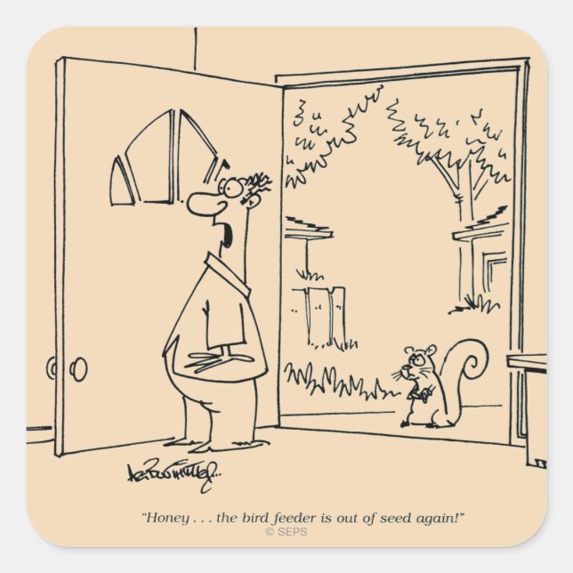 Empty Bird Feeder Square Sticker (Front)