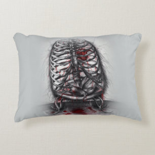 Empty Cage Anatomy Bird Heart Surreal Horror Art Accent Pillow