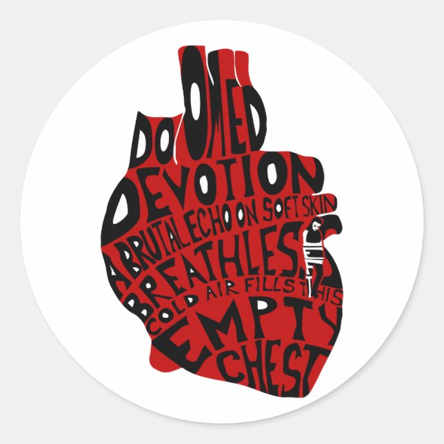 empty chest : anatomical heart classic round sticker (Front)