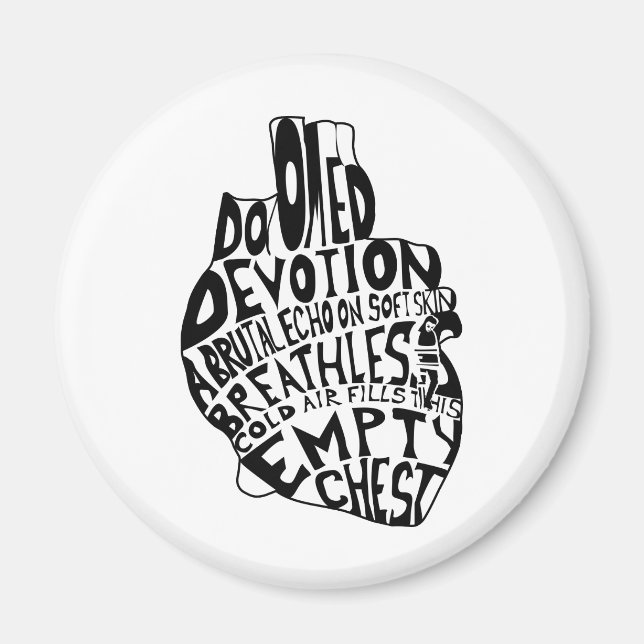 empty chest : anatomical heart magnet (Front)