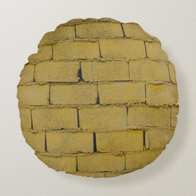 Empty concrete brick wall round pillow (Front)