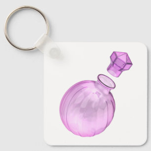 Empty decorative purple glass bottle keychain