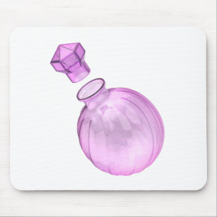 Empty decorative purple glass bottle mouse pad