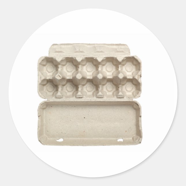 Empty egg carton classic round sticker (Front)