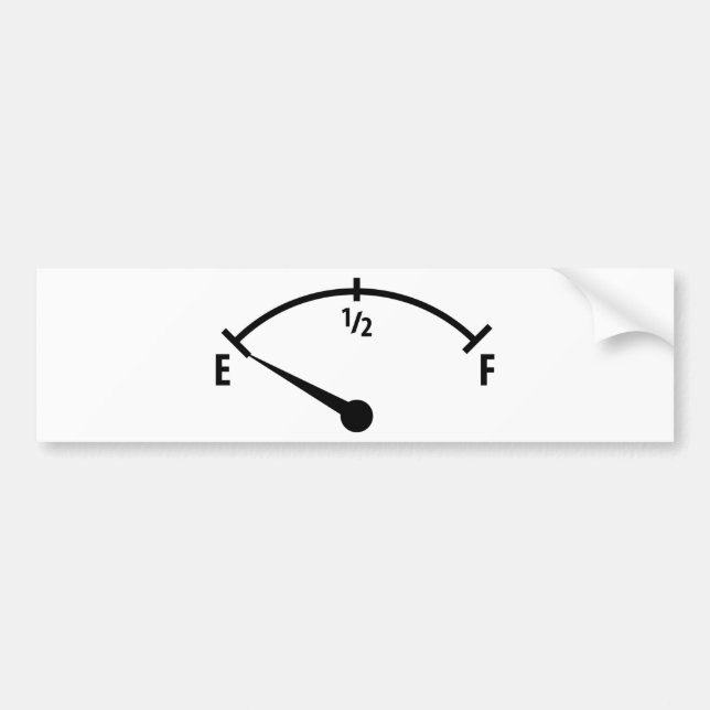 empty fuel tank icon bumper sticker (Front)