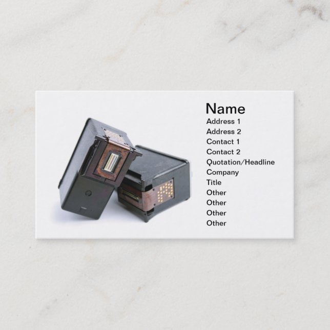 Empty ink cartridges business card (Front)