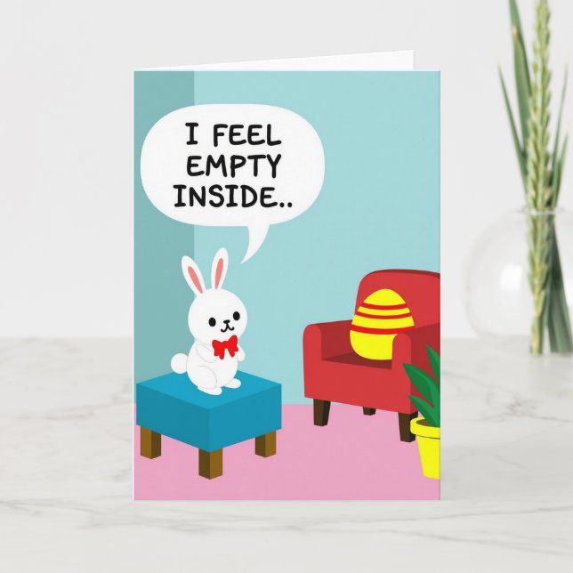 Empty Inside Funny Bunny Card (Front)
