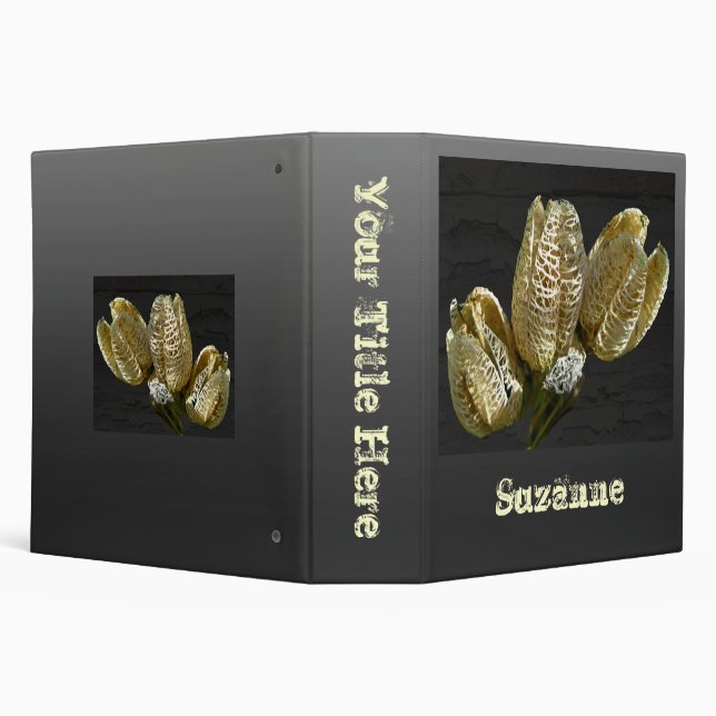 Empty Lily Seed Pods Coordinating Items Binder (Background)