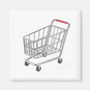 Empty metal shopping cart magnet