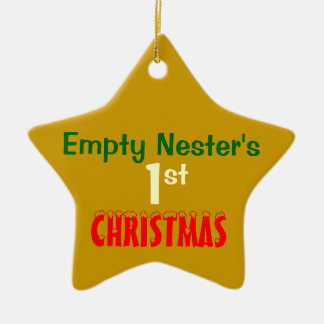Empty Nest 1st Christmas Gold Star 2 Ceramic Ornament