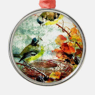 EMPTY NEST CHATTER METAL ORNAMENT