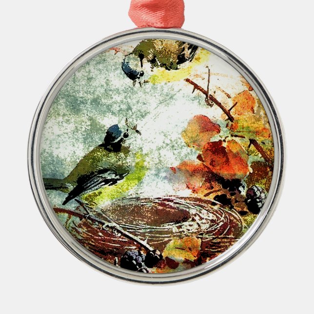 EMPTY NEST CHATTER METAL ORNAMENT (Front)