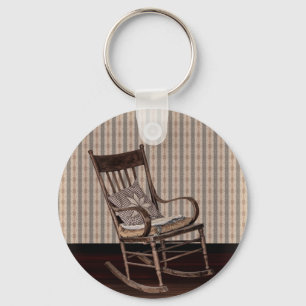 Empty Old Vintage  Rocking Chair Keychain