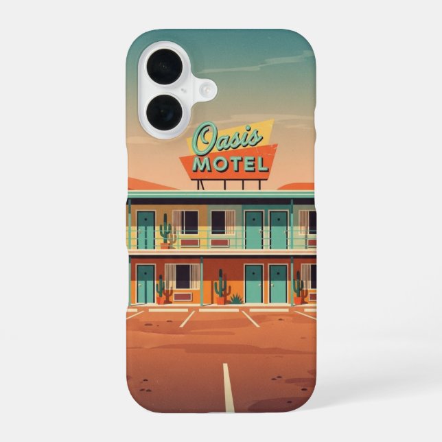 Empty Parking Motel iPhone 16 Case (Back)