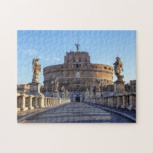 Empty Ponte Sant'Angelo at dawn - Rome, Italy Jigsaw Puzzle (Horizontal)
