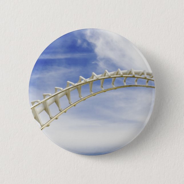 Empty roller coaster tracks 2 inch round button (Front)