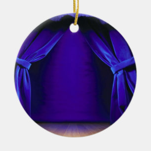 Empty Stage With Curtains Ceramic Ornament